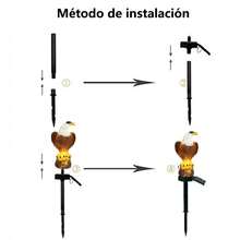 Luz LED solar recargable con forma de águila de resina para jardín - Negro - Ver 6