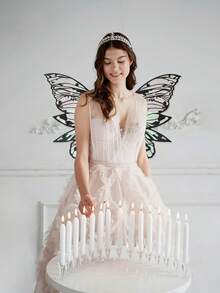 Fairy Wings For Adults Dress Up Sparkling Sheer Wings Butterfly Transparent Fairy Wings Costume For Women Costume Angel Wings For Women,Christmas Wings. - Multicolor - View 4