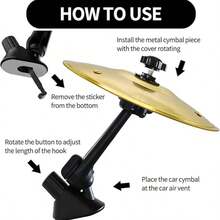 1 Stück Auto Crash Becken, Auto Becken Lüftungsöffnung, einfach aufzuklippendes Mini-Becken für Musikliebhaber, kompaktes und robustes Auto-Zubehör für alle Fahrzeugtypen, einfache Installation und robust, das beste Geschenk zu Geburtstag, Halloween, Weihnachten, Ostern, Abschluss und Schulbeginn