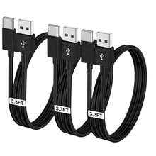 1~3 条 USB A 转 USB C 快速充电线，3 英尺/6 英尺长车载充电器 Type C 线，兼容 17 16 15 Pro/Pro Max/Plus，兼容三星 Galaxy S25 S24 S23 S22 S21 S20 S10 A55 A54 翻盖手机 - 黑色 - 查看 14