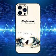Funda de Teléfono con Verso Bíblico de Jesús Compatible con  16,15,14,13,12,11 Plus, Pro Max, XS, X, XR, SE, Mini, 8, 7, Funda Negra de Silicona Suave, Funda Compatible con  17, Funda  17 Pro, Funda  17 Pro Max - z4 - Ver 2