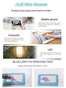 Retro Square Frame Unisex Glasses, Suitable For Office, Computer, Mobile Phone Use