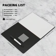 1pc Leather Desktop Whiteboard - Reusable Memo Board For Office, Home And Students, Portable Writing Notepad For Work, Study, Drawing, Daily Notes, With 3 Adjustable Stands (Includes 1 Whiteboard Marker And 1 Eraser Cloth), Suitable For Office Workers, Students, And Home Use - Multicolor - View 3