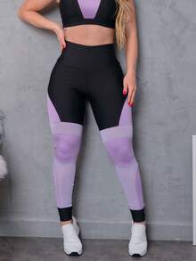 Women Sports Pants - Màu đen và màu hoa cà - Xem 6