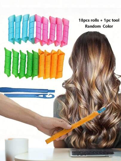 12 pezzi Set di bigodini a spirale magici - Crea meravigliosi ricci senza calore per capelli ondulati, lunghi e corti - Strumenti per acconciature fai-da-te per donne e ragazze senza danni da calore, facili da usare e portatili, kit permanente, ricci a spirale rimbalzanti per donne e ragazze - Senza danni, acconciatura notturna con ganci per lo styling - Perfetto per onde morbide pronte al mattino (Disponibili in più misure, colore casuale)