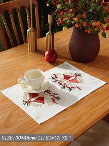 1pc Embroidered Table Runner, Made Of Polyester Fabric, Decoration For Kitchen, Dining Table, Home Gatherings, Party, Wedding Ceremonies, Indoor & Outdoor Use - Multicolor - View 17
