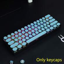 104 Keys Full Size Keycaps With Numeric Keypad, Retro Steampunk Typewriter Style Round Electroplated Keycaps In Black, White, Pink, Blue, Lipstick Red, Translucent Characters, Compatible With MX Switches, 6.25U Spacebar Size, Suitable For 61/87/104/108 Keys Mechanical Keyboards, Comes With Keycap Puller Tool (Keycaps Only, Keyboard Not Included)