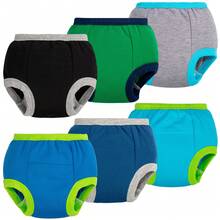 6-Pack Toddler Potty Training Pants, Soft And Absorbent Training Underwear For Boys And Girls, Ages 12 Months To 10 Years - 藍色 - 查看 13
