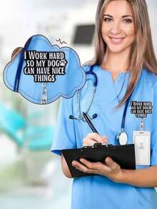 1 buc Cuvinte Interesante - Clemă Telescopică pentru Insignă cu Lucrări Din Greutate - Obiect Mic de Identitate la Modă DIY, Clemă Metalică, Ușor de Agățat, Este Un Obiect Mic Practic Pentru Locuri de Birouri, Expoziții, Școli, Spitale, Angajații De Birouri Pentru a Evidenția Rolele De Insignă Personalizate Auto-Asamblare, Suport Pentru Insignă De ID Foarte Potrivit Pentru Medici, Asistente Medicale Și Profesori Personal De Birou Voluntar Rolă De Insignă De Toamnă