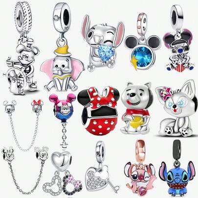 Disney 1pc Winnie The Pooh Charm Silver Plated FIT Bracelet, Necklace, DIY Jewelry Gift Boutique