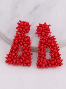 sehuoran 波西米亚串珠流苏耳环手工制作的复古长垂坠 - 无电镀不锈钢耳针适合派对宴会、圣诞节假期 - 所有季节波西米亚风西方时尚配饰 - Style 1 - 查看 15