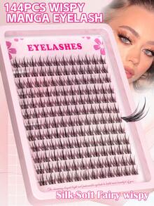 Set Bulu Mata Alami D Curl 144pcs, Termasuk Bulu Mata Tunggal 11-13mm dengan Lem Bulu Mata dan Pinset, DIY di Rumah - Hitam - View 3