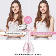 Alta potencia planchas de para ropa, (290 ml) de plancha de de gran capacidad, stand de plancha de mano para ropa, utilizado para eliminación de arrugas de tela rápida, steam brush - rosa - Ver 6
