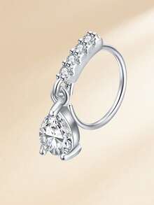 1 件 20G 吊坠鼻环女式不锈钢鼻穿孔饰品软骨耳环 CZ 花朵领结水滴十字耳屏耳轮唇穿孔，银金吊坠鼻环吊坠鼻穿孔首饰套装可爱鼻环耳环吊坠软骨耳环女士时尚配饰