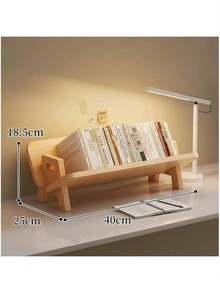 Bamboo & Wood Bookshelf, Book Storage Rack, Minimalist Style Bamboo & Wood Desktop Book Stand, Student Desk Organizer Rack, Multifunctional Office Desk Shelf, Desktop Decor, Minimalist Desktop Book Organizer, Desktop Book Display Rack - متعدد الألوان - مشاهدة 18