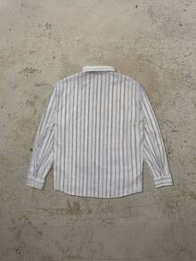 Men's Casual Everyday Striped Button-Up Long Sleeve Shirt, Fall