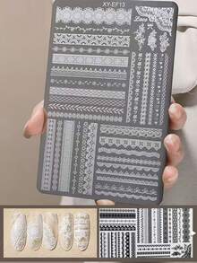 1 Peça Placa de Carimbo de Arte de Unhas, Edição Limitada de Novo Estilo INS, Designs Incluem Ponta Francesa, Borboleta, Laço, Coração, Renda, Floral, Arco-íris, Estrela, Amor, Fogo de Artifício, Margarida, Água-viva, Concha, Estrela do Mar, Alga, Golfinho, Cauda de Peixe, Gancho de Pirata