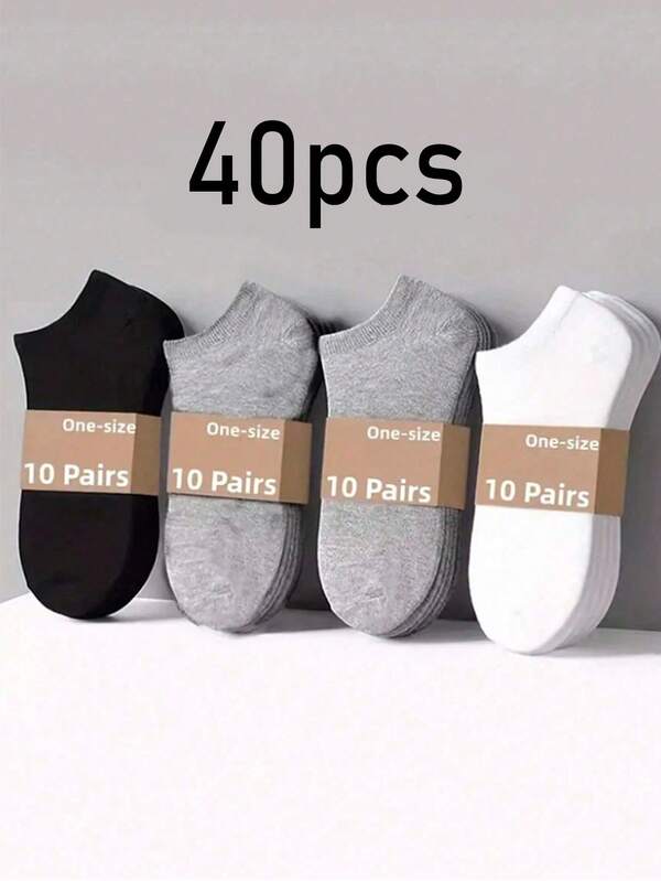 Einfarbige schwarze, weiße und graue Bootsocken für Herren und Damen, mit geruchshemmenden, verschleißfesten und atmungsaktiven Eigenschaften; Sportliche Socken