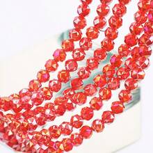 1 pieza de cuentas de vidrio redondas facetadas de 8 mm con agujero medio, de unicolor transparente y colorido con acabado electrochapado AB, para hacer pulseras, collares, cadenas de teléfono, llaveros, colgantes de coche y otros accesorios DIY - Bola de flores de 8 mm - Ver 24