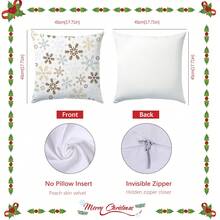 1 Stück minimalistischer Weihnachts-Schneeflocken dekorativer Kissenbezug, einseitig aus weichem Pfirsich-Samt, 45*45/50*50/40*40 cm Kissenbezug für moderne Stoffsofas, Inneneinrichtung, Partydekoration, Geschenk