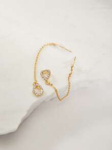 Clariva Hoa tai xỏ khuyên hình giọt nước đính đá Cubic Zirconia - Quà tặng Giáng sinh - Vàng - Xem 5