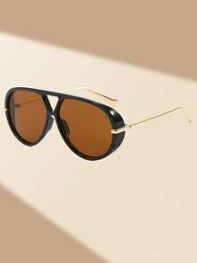 Nuevas gafas de moda con montura de aviador de estilo retro clásico, adecuadas para uso casual diario, con un estilo versátil para fiestas punk al aire libre y en la calle