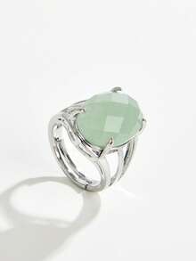 1pc Natural Crystal & Stone Cut-Out Adjustable Ring, Suitable For Daily Wear By Men And Women - Multicolor - View 20