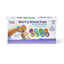 Pulsera Sensorial hand2mind Worry Stone Pals​Piedras de Preocupación para la Ansiedad, Juguetes Antiestrés, Piedra de Palma, Suministros para Calmar, Juguetes para Aliviar el Estrés, Pulseras de Humor para Niños, Actividades de Terapia de Juego - 1 - Ver 3
