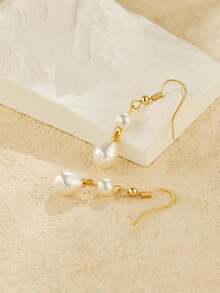 Elegant Faux Pearl Drop Earrings Waterdrop Dangle Wedding Bridal Jewelry For Women Bridesmaid Gift Her Pair