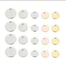 10/20pcs Round Golden Stainless Steel DIY Metal Pendant Necklace, Bracelet, Pendant Jewelry, 6-25mm Electroplated Anti-Allergic DIY Accessory