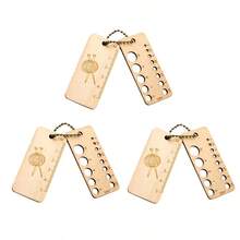 2,0 mm-10 mm Règle de jauge de tricot en bois, calibre d'aiguille, outil de mesure de tricot et crochet, modèle d'accessoires de couture - Multicolore - Voir 7