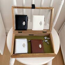 信封钱包 - 女士褶皱钱包 简约双折拉链真皮钱包 女士钱包 迷你钱包 钱包 小钱包 可爱钱包 - 彩色 - 查看 7