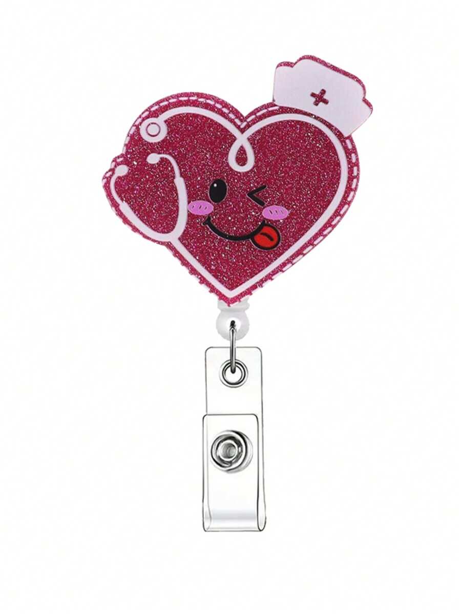 Bonito soporte de credenciales para enfermeras con carrete retráctil, soporte de credenciales retráctil con clip, divertidos carretes de credenciales de enfermería de farmacia para estudiantes, reuniones de negocios, escuela y oficina, 3,2 * 1,285 pulgadas.