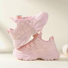 1 双男女款 PU 透气旋转纽扣运动鞋，适合青少年，适合春季、夏季和秋季 - 粉色 - 查看 15