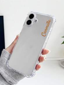 1 chiếc ốp lưng điện thoại trong suốt, chống sốc, có thể tùy chỉnh chữ ký, tương thích với iPhone 11/12/13/14/15/16/16pro/16plus/16promax/17/1pro/17promax/17air, Pixel 9A/S24/S25ultra/S25plus/S25edge/A17/A07, Moto G85, Infinix Hot 50 Pro+, thích hợp làm quà tặng hàng ngày cho bạn bè. - Trong sáng - Xem 2
