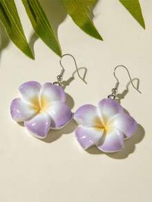 Juego de 14 piezas/8 piezas/6 piezas/2 piezas de pendientes de flor de resina juveniles y de moda, pendientes de vacaciones, disponibles en varios colores, adecuados como regalo para niñas y amigas