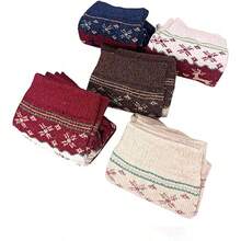 5 Paar Damen Winter Candy farbige Cartoon dicke künstliche Wolle warme gestrickte Socken