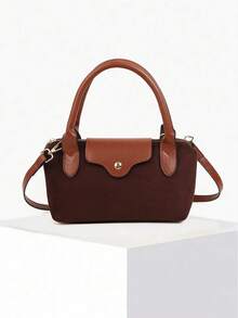 Dedoo حقيبة يد ربيع 2025 بتصميم كتل الألوان المتناسقة، ذات 3 طرق للاستخدام: كحقيبة يد، كحقيبة كتف، وكحقيبة متقاطعة الجسم. مصنوعة من مواد عالية الجودة، مع حزام كتف قابل للتعديل وسحاب معدني ناعم. مثالية للاستخدام في المكتب أو التسوق.