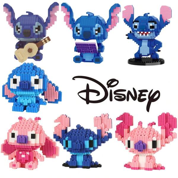 Modelos de brinquedo infantil de luxo Stitch e Angel, adequados para jogos educativos "faça você mesmo" para meninos e meninas, jogos de desenho animado e anime, brinquedos de blocos de montar fofos e kawaii, decorações de mesa para amantes de blocos de montar, materiais escolares de volta às aulas e adequados como presentes de Natal e aniversário. Brinquedos de personagens de anime para meninos e meninas