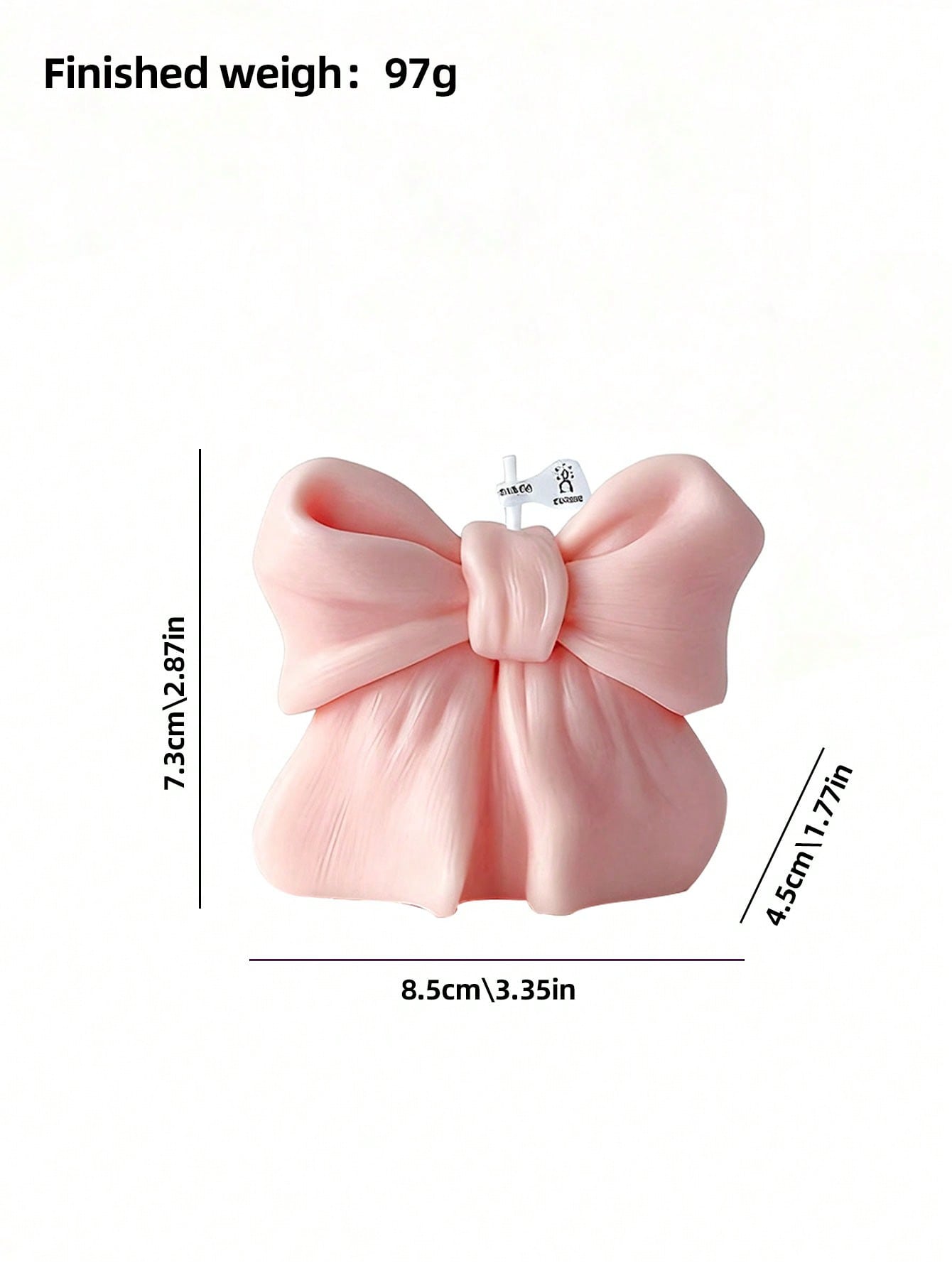 Joivida 1 قطعة شمعة مزينة بفيونكة، تصميم هدية فيون...