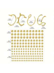 AVYRING 5 件装假唇环 假唇环 假穿孔 假鼻环 假脸环 假唇钉 假鼻钉 贴上假眉毛环 假眉环 假穿孔球 银色 金色 - 彩色 - 查看 6