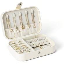 Plush Velvet Travel Jewelry Box, Portable Jewelry Women Girls, Double Layer Jewelry Organizer Display Box Necklace Earring Rings Bracelet, Travel Accessory Gifts, Pink