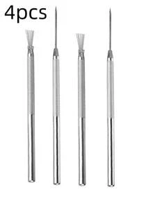 4pcs/Set Feather Wire Texture & Pro Needle Pottery Clay Tools Set Ceramics Sculpting Modeling Tool Pottery Texture Brush Tools