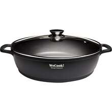 Cuisinons ensemble ! Casserole basse en titane Ecochef, induction, couvercle en verre de 30, antiadhésif QUANTANIUM écologique sans PFOA, aluminium coulé de 5 mm d'épaisseur, poignéen silicone, vitrocéramique, four - TAILLE - Voir 6