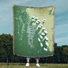 Outdoor Blanket With Bohemian Jacquard Weave Pattern Of Sheep In The Sky - Picnic Blanket, Camping Blanket, Sofa Blanket, Nap Blanket, Air Conditioning Blanket, Wall Hanging, Thick & Soft, Non-Fading & Non-Pilling, Suitable For Home Decor And Outdoor Use
