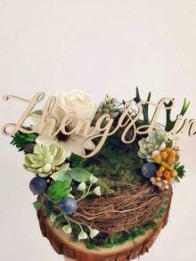 1pc Rustic Wood Grain DIY Rattan Wreath,Wreath Ring,Wreath Making Kit,Wreath Base,Wreaths To Decorate- Available In Five-Pointed Star, Heart, Moon & Ring Shapes, With Artificial Flower/ Vine Branch Options. Suitable For Ramadan, Christmas, Thanksgiving, Weddings, Birthdays & Home Wall Hanging Decorations (Includes Wooden Vine Hoop For DIY). - Multicolor - View 8