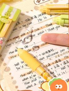 قلم حبر جاف بحبر أسود، قابل للسحب بتصميم كاواييي دب، قبضة سيليكون مريحة، مناسب للمدرسة والمكتب والامتحانات، اكسسوارات قلم خرزي DIY