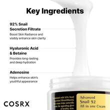COSRX 高级蜗牛 92 全效修复保湿霜 3.52 盎司/100 毫升 - 無色 - 查看 4