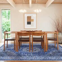Techigher 5 Sizes Rugs Living Room|Area Rugs| Washable–120 X170 Cm Boho Vintage Floral Rug, Soft Faux Lamb Velvet Rug & TPR Non-Slip Backing Carpet For Bedroom,Bathroom, Dining Room, Kitchen, Entryway & Office - Blue+Grey - View 3