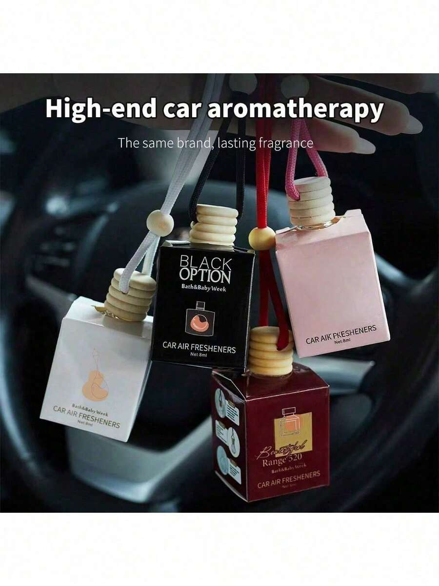 1pc 8ml Car Aromatherapy Pendant Air Freshener, A Must-Have For Summer Vacations, Suitable For Daily Driving And Traveling. Cute Car Air Freshener, Fashionable Nordic Design Pendant, Elegant Feminine Car Decoration, Plant Fragrance, The Perfect Boyfriend Gift For Your Girlfriend, Bringing Long-Lasting Fragrance - Multicolor - View 1